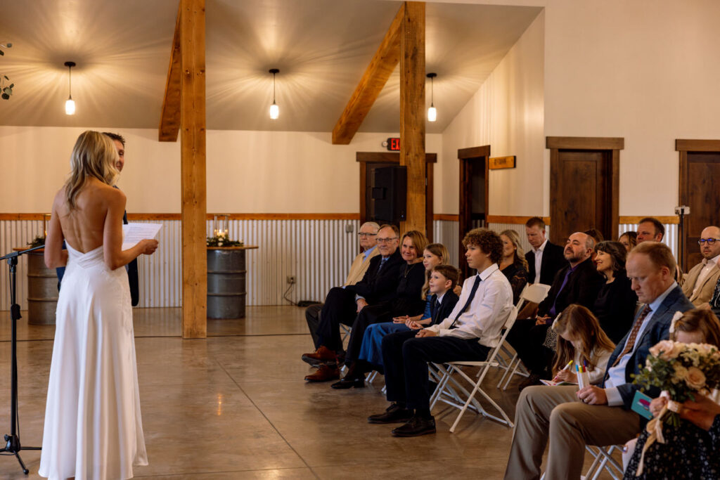 Groom's dad, bride's parents and groom's children together at Diamond B Weddings — Kalispell Montana wedding photographer — Stacy Edwards Photography