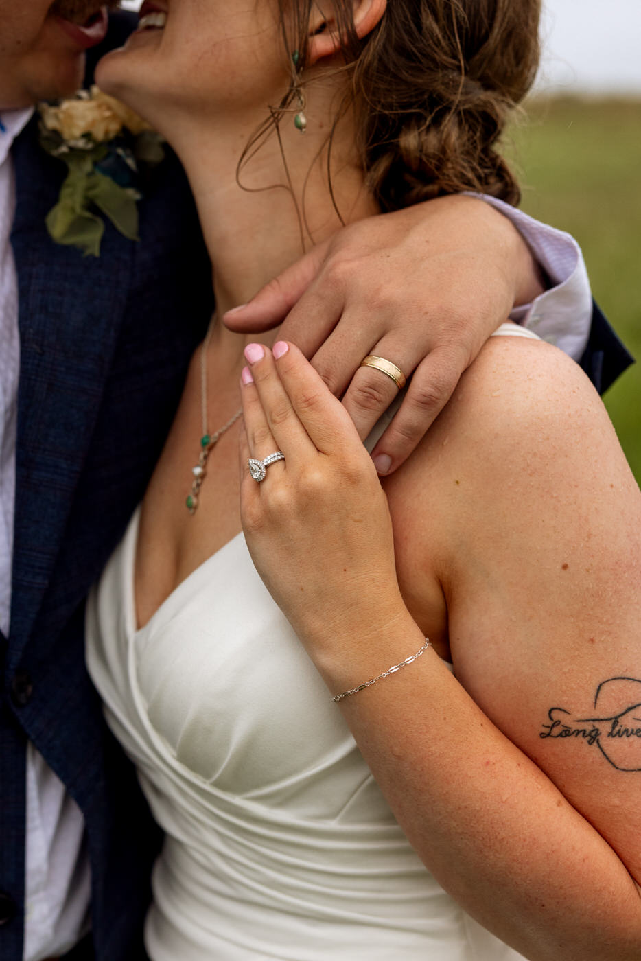 Close up photo of wedding bands — Aislynn + Kyle — Mission Valley Wedding — Charlo Montana — Stacy Edwards Photography